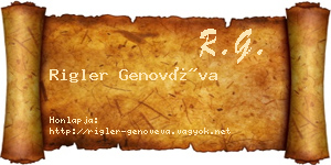 Rigler Genovéva névjegykártya